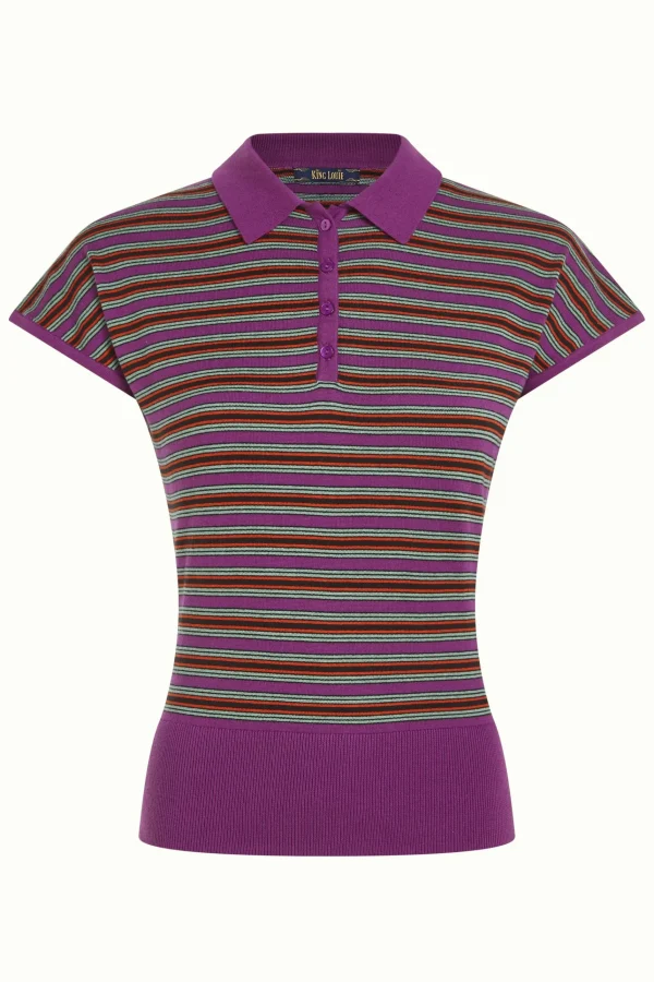 DAMES King Louie Ann Polo Top Bee Stripe