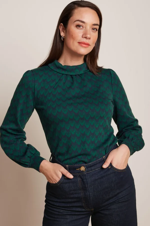 DAMES King Louie Dita Top Bell Sleeve Duffy Jacquard