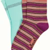 DAMES King Louie Half Socks 2-Pack Castillo Stripe