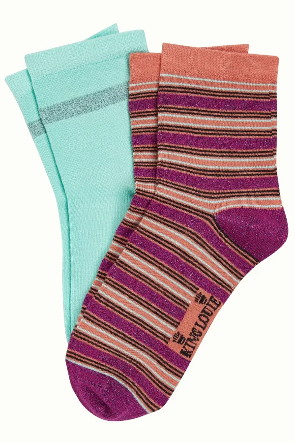 DAMES King Louie Half Socks 2-Pack Castillo Stripe