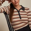 DAMES King Louie Polo Rib Top Lapis Stripe