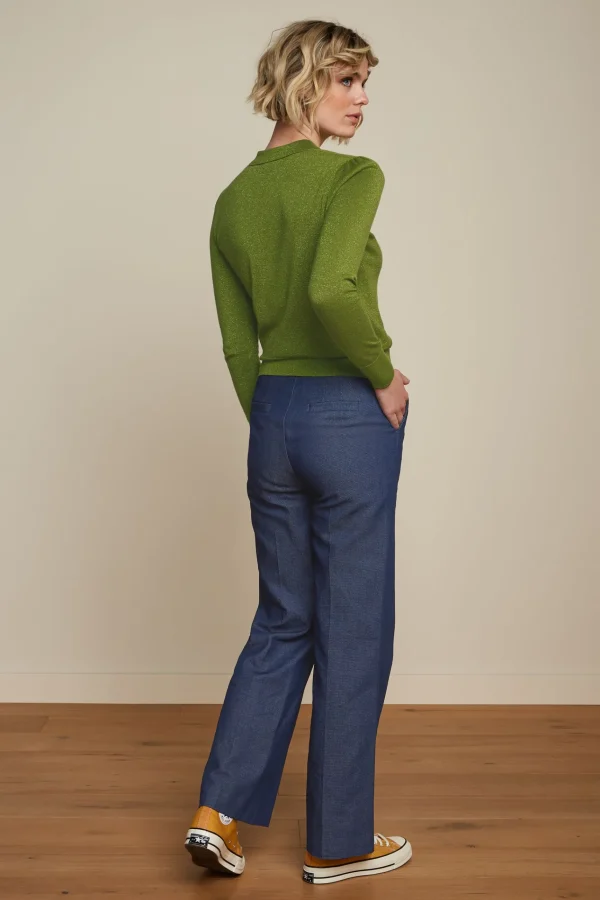 DAMES King Louie Polo Rufffle Top Lapis