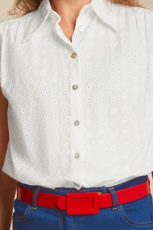 DAMES King Louie Remi Blouse Rosa Broderie Anglaise