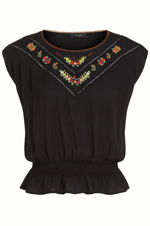 DAMES King Louie Selly Top Citrine Embroidery