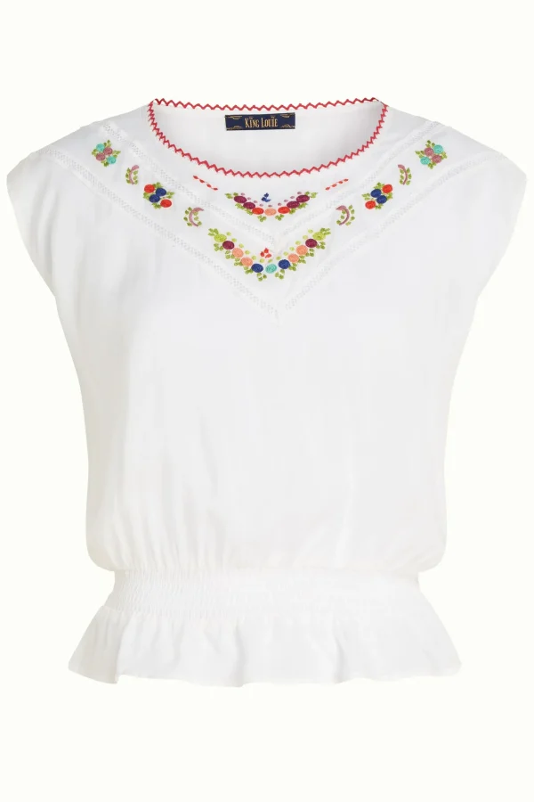 DAMES King Louie Selly Top Citrine Embroidery