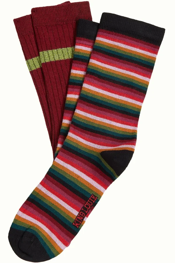 DAMES King Louie Socks 2-Pack Mimmi Stripe