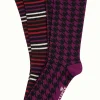 DAMES King Louie Socks 2-Pack Pied-de-Poule